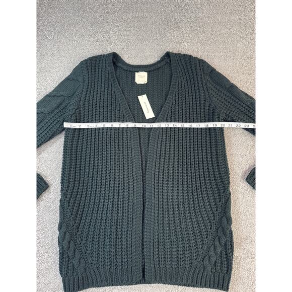 NWT Francesca's Cardigan Sweater Harper Heritage Knit Academia Black Size Large - Picture 5 of 7